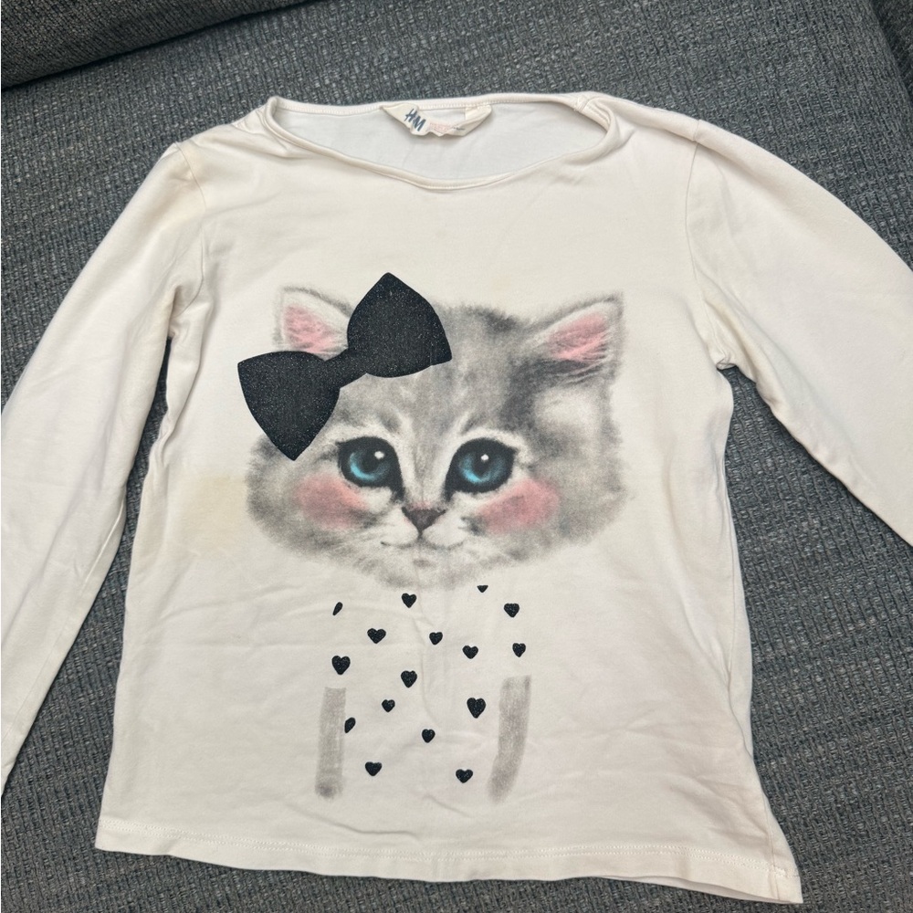 Adorable Cat Print Girls H&M Shirt